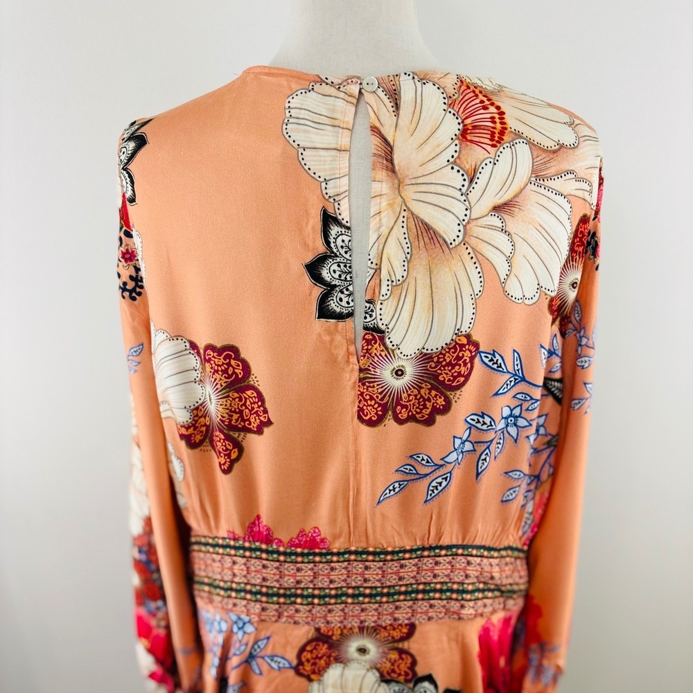 Farm Rio for Anthropologie Floral Boho V-Neck Mini Dress Topanga Side Pockets XL - Picture 8 of 14